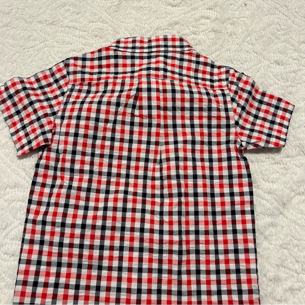 Janie and Jack Button Down Plaid Shirt May Americana Little Boy 4th of July sz 6 - Picture 8 of 10